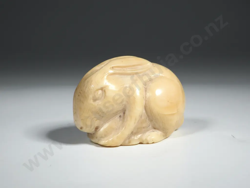Japanese  Netsuke Hare. Signed Under Foot. Image 1++