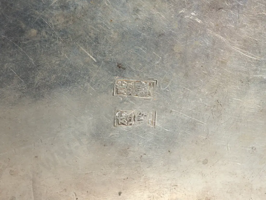 Embossed Chinese Export Silver Box With Flowers, Birds & Fish  Image 1++