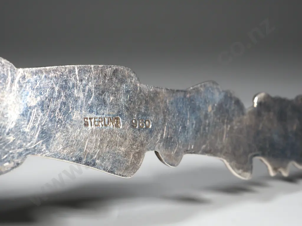 Sterling Silver (950) Caddy Spoon Modelled As A Geisha Girl w Parasol. Signed. Image 1++