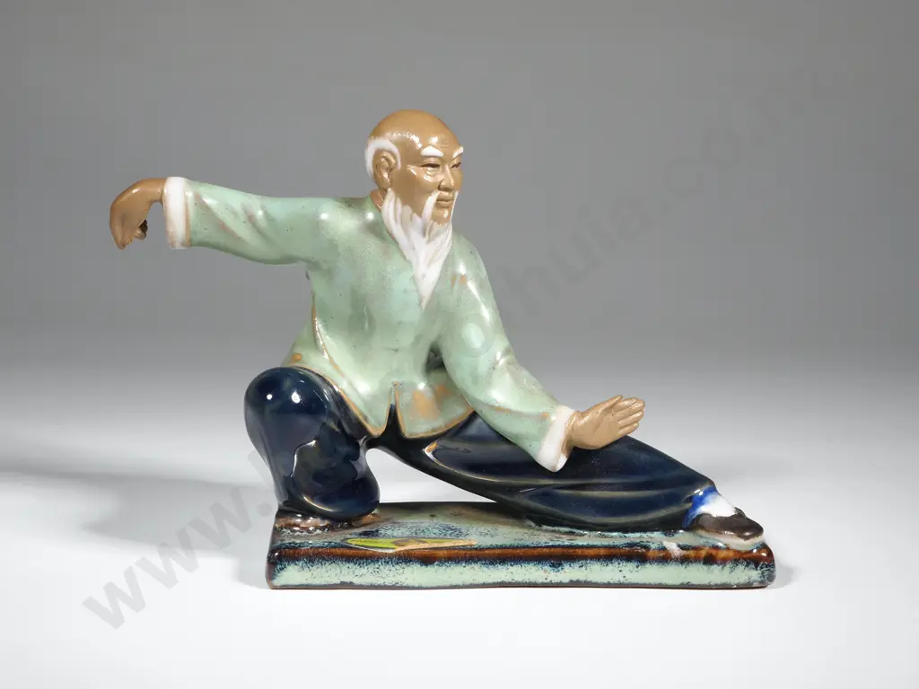 Vintage Mudman Figurine Performing Tai Chi Image 1++