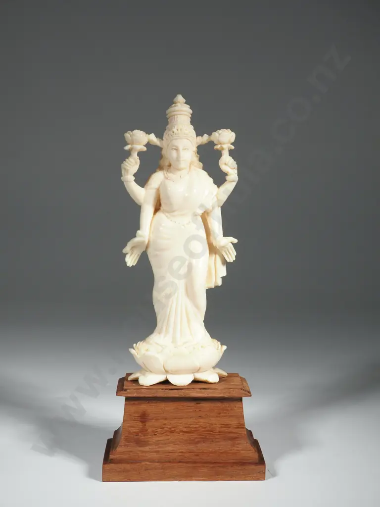 An Indian Ivory Figure, Possibly  Vishnu, A HIndu Diety Often Referred To As The Protector Image 1++