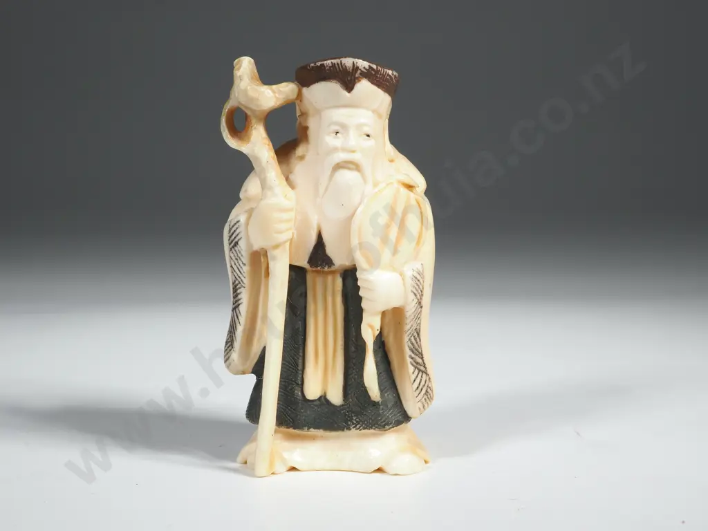 Ivory Netsuke Figure Of A Scholar/ Immortal  Image 1++