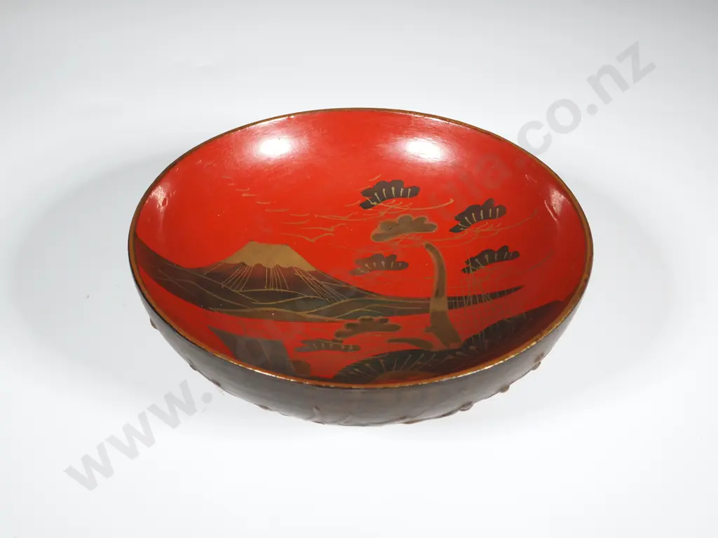 Vintage Carved Lacquer Footed Bowl/ Cup Image 1++