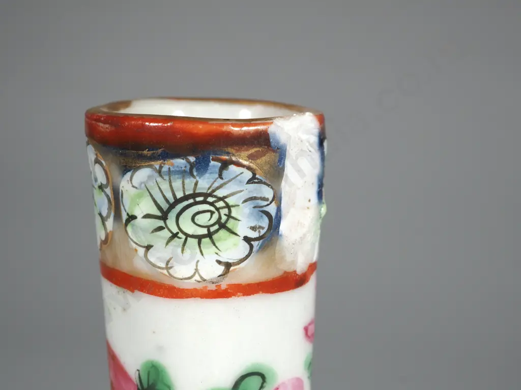 Cantonese Enamel Famille Rose Hand-painted  Speciman Vase With Dragons Image 1++
