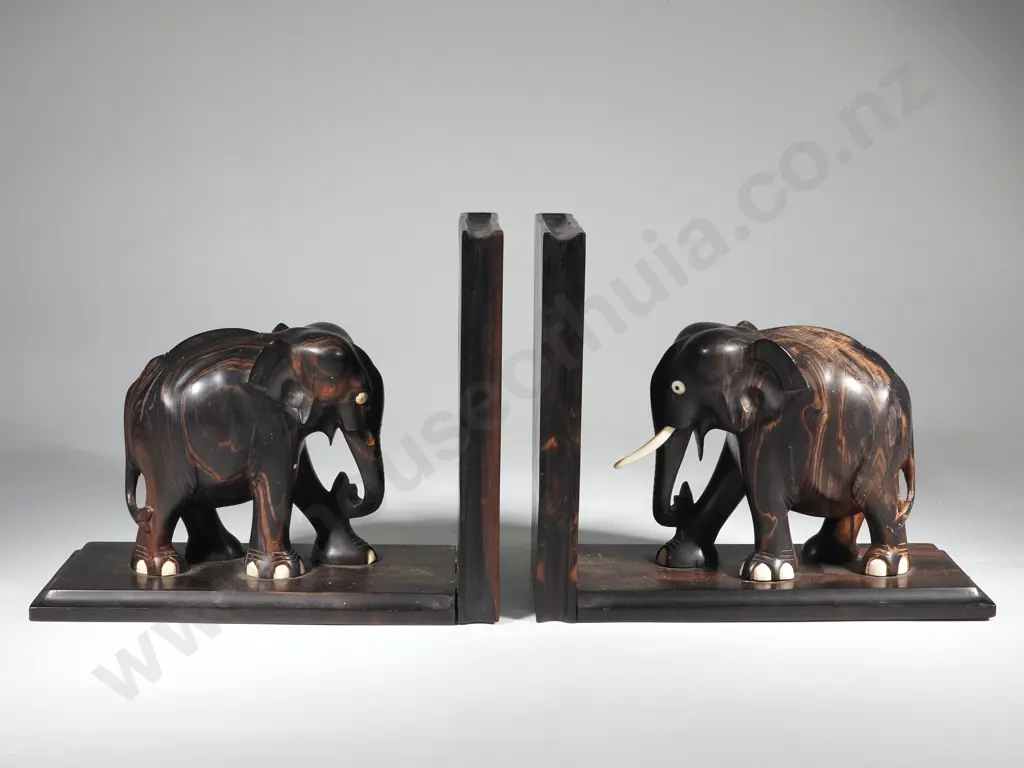 Pair of Celonese Wooden Elephant Bookstands. Image 1++