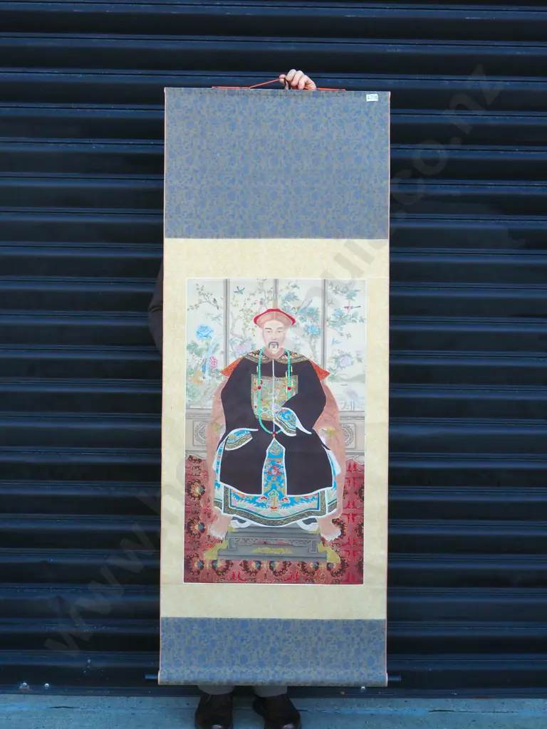 Chinese Ancestor Portrait Painting/Scroll Possibly Depicting An Emperor Image 1++