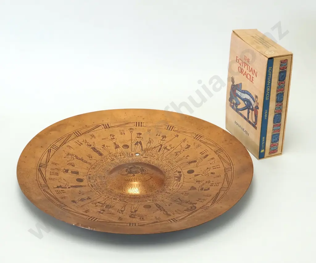 Egyptian Oracle Cards & Accompanying Large Brass Tray. Image 1++