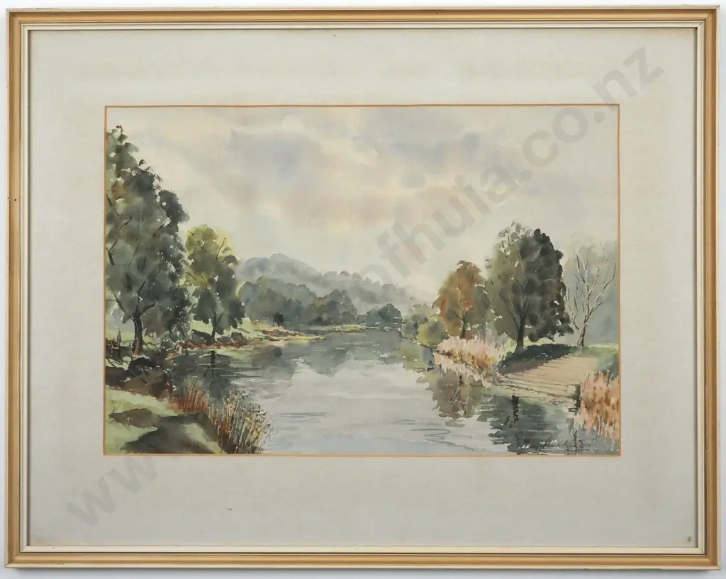 Frank Myatt. The River Wharf, Wetherby. Watercolour. Image 1++