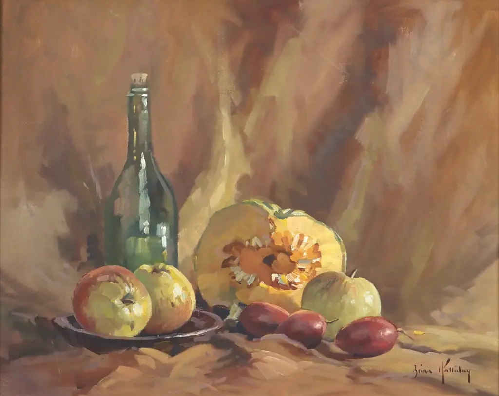 Brian Halliday. Still Life. Oil on Board. Image 1++