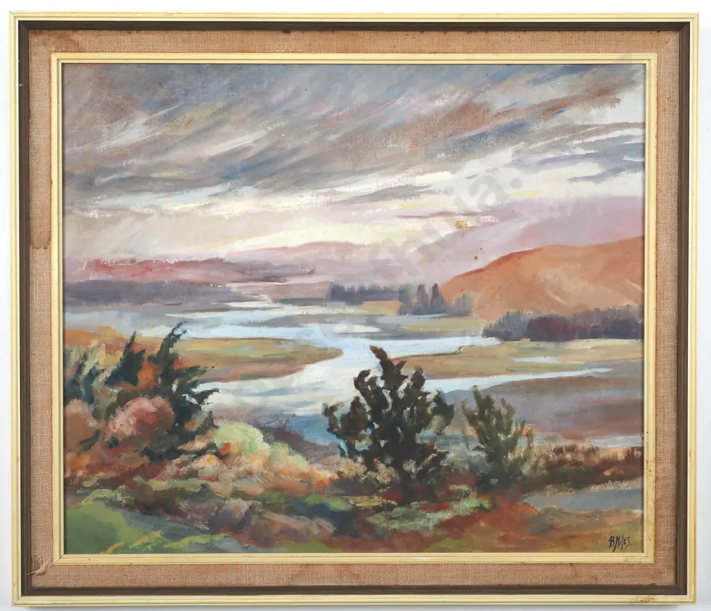 B Miles. River Scene. Acrylic on Board. Image 1++