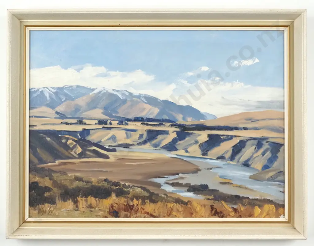 Olga Cox. Rakaia Gorge, Mid Canterbury, New Zealand. Oil on Board. Image 1++