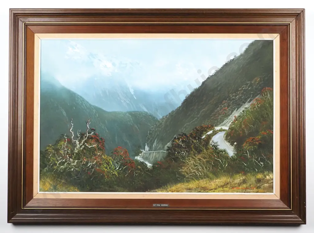 Michael Finnerty. Otira Gorge With Rata. Oil On Board. Image 1++