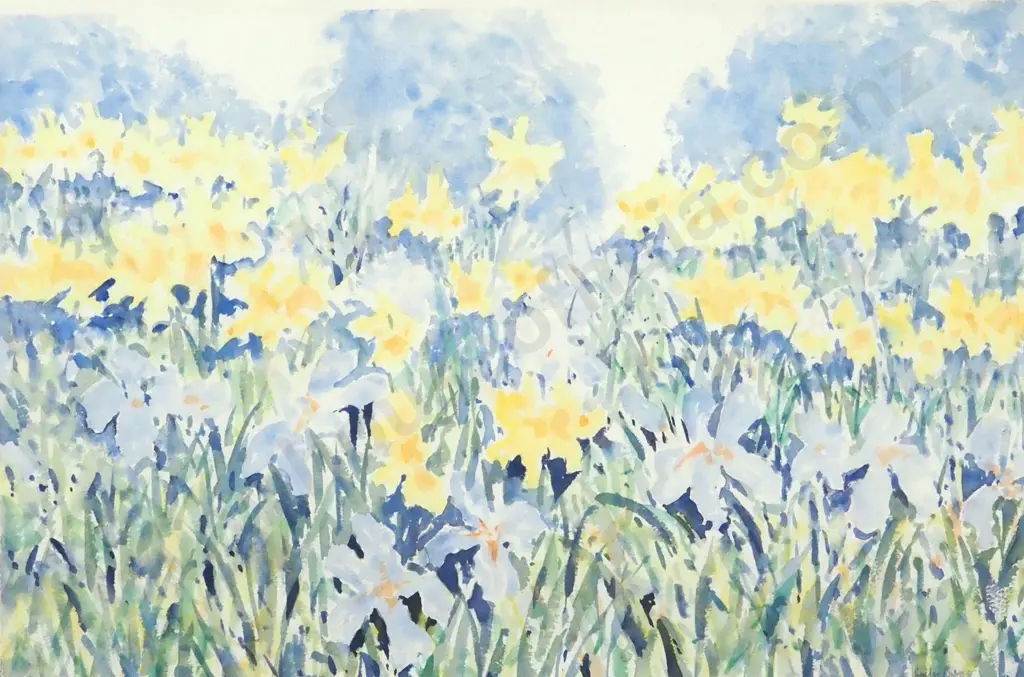 Gordon Sharp. 1994. In a Field Growing Wild.  Watercolour. Image 1++