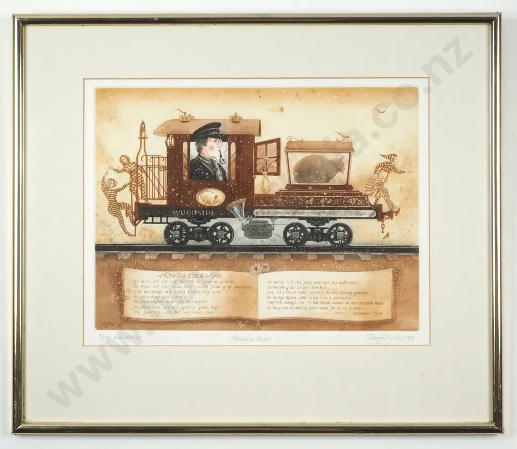 Gary Tricker. 1984. Pasha's Part. 2nd State. Signed, Numbered Coloured Print. 1/30. Image 1++