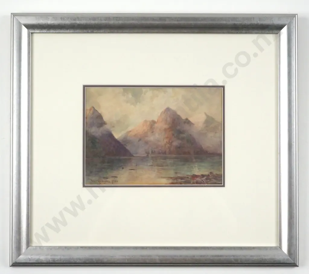 W. Menzies Gibb. Milford Sound. Watercolour. Image 1++
