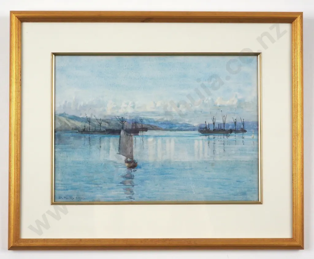 Dorothy Kate Richmond. 1911. Sailboat w Fishing Vessels. Watercolour. Image 1++