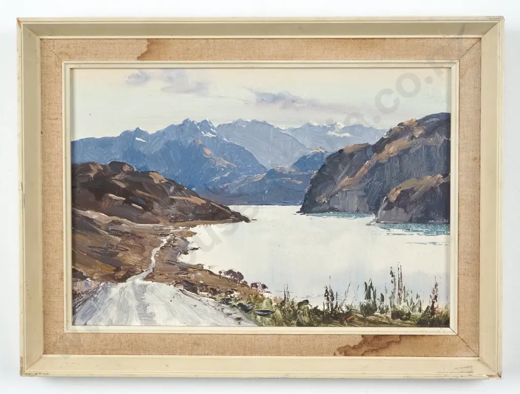 Aston Greathead. Late Afternoon Near Outlet Lake Wanaka. Oil on Board. Labelled Verso. Image 1++