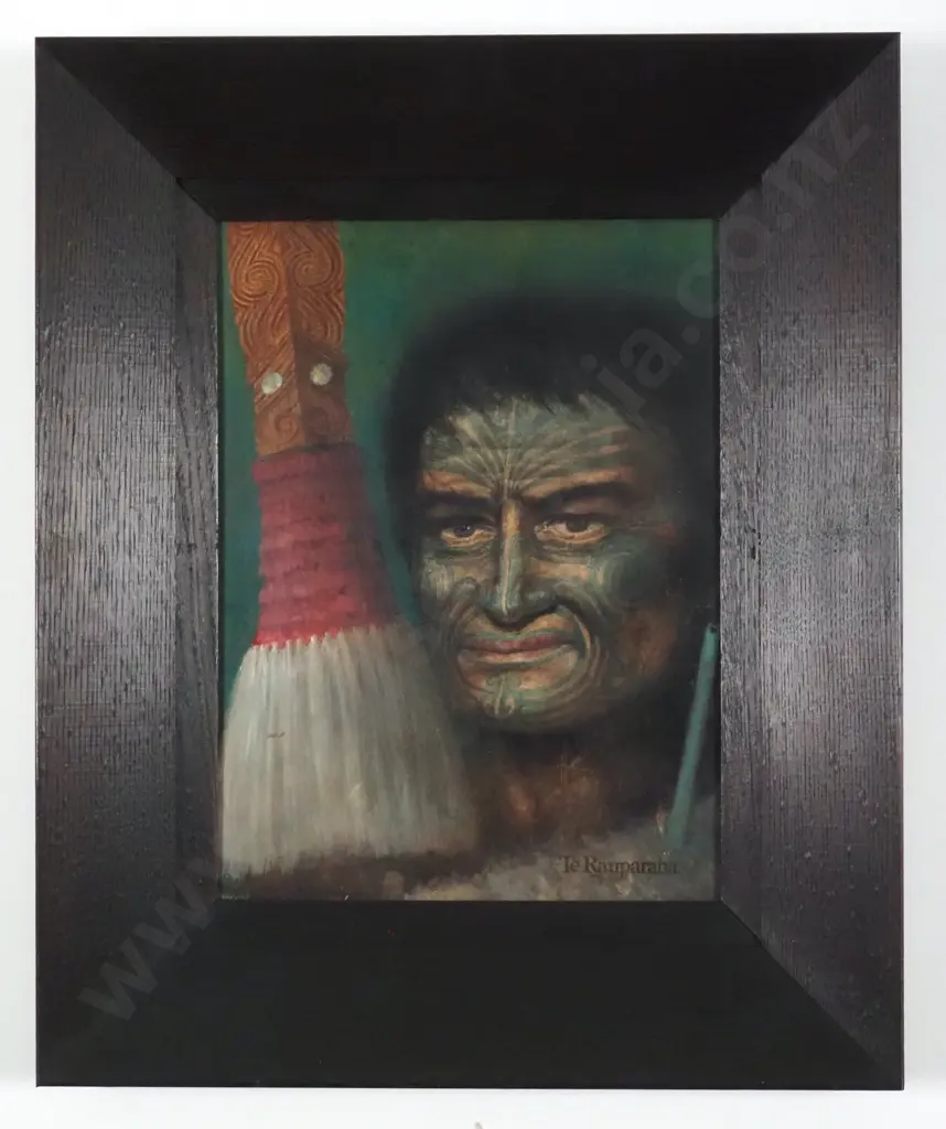 Possibly Simon. Te Rauparaha. Oil on Board. Image 1++