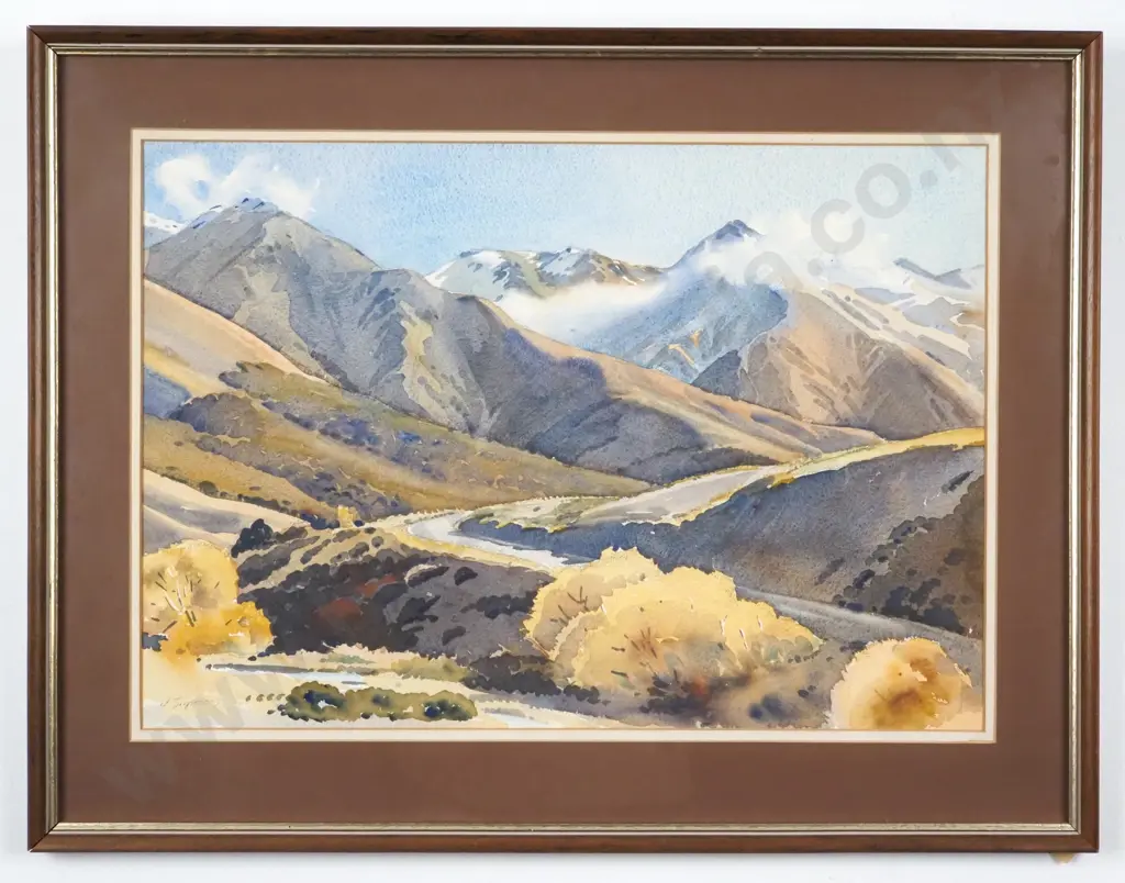 Joy Simmons. South Island Rural Scene. Watercolour. Image 1++