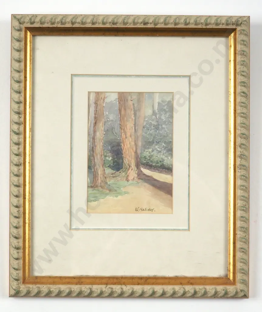 W. Halliday. Forest Scene. Watercolour. Image 1++
