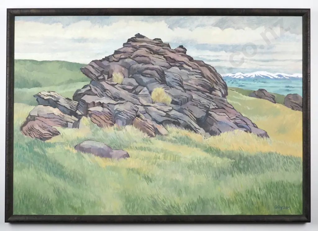 John Coley. On the Poolburn Range - Foliated Rock. Oil on Canvas. Image 1++