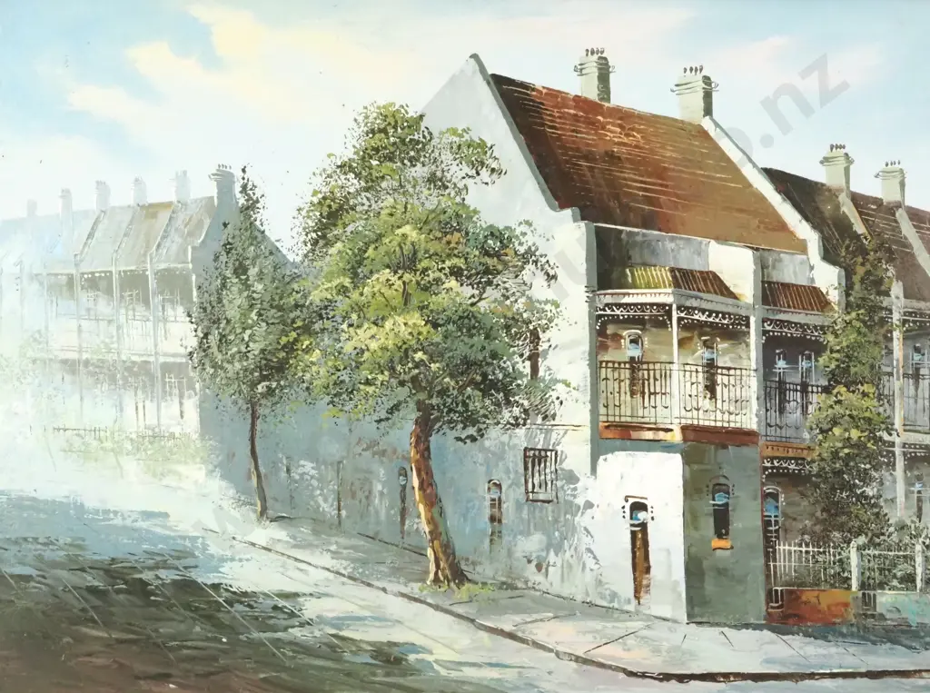 Terrace Houses. Acrylic on Board. Image 1++