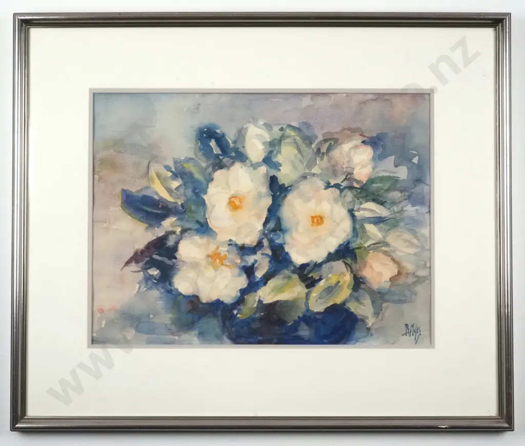 B. Miles, Still Life - Flowers. Watercolour. Image 1++