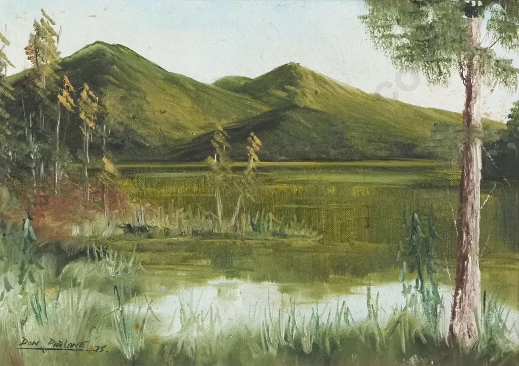 Don Parlane. 1975. Lake Paringa, Westland, NZ. Oil on Canvas. Image 1++