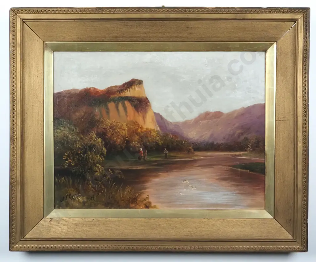 A.J. Crome. 1907. Landscape - River Scene. Oil on Canvas. Image 1++