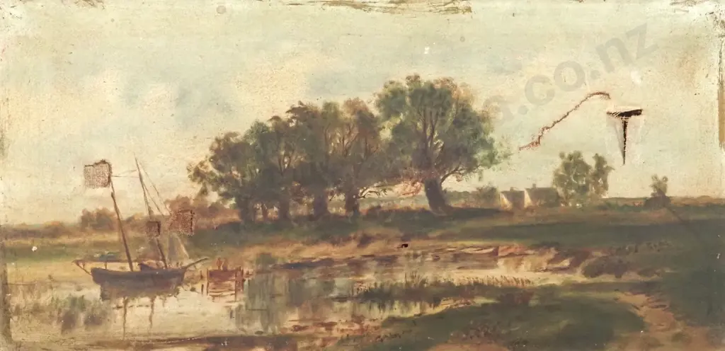 Possibly Anna Steve. Rural Landscape Oil on Canvas. A/F Image 1++