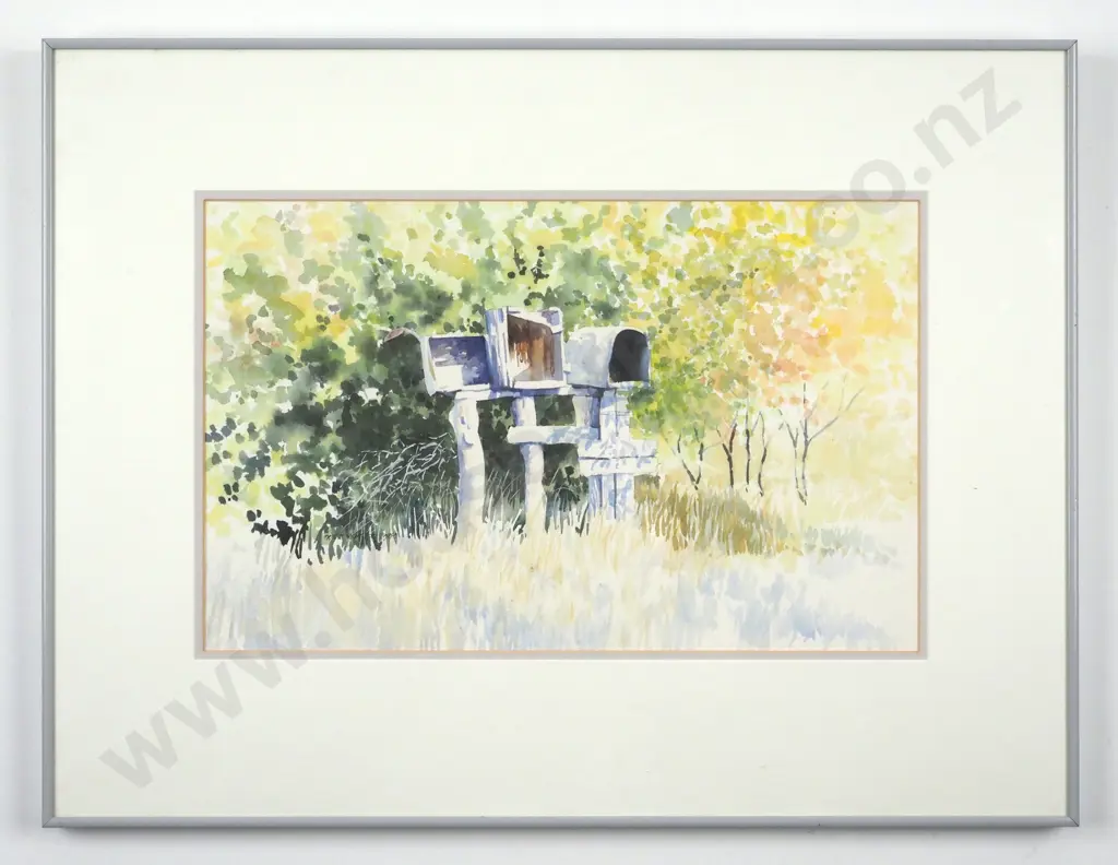 Kelvin McMillan. 1989. Country Letterboxes. Watercolour. Image 1++
