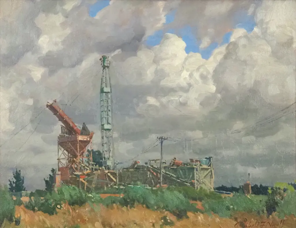 Archibald F. Nicoll.  Country Scene - Untitled. Oil on Board Image 1++