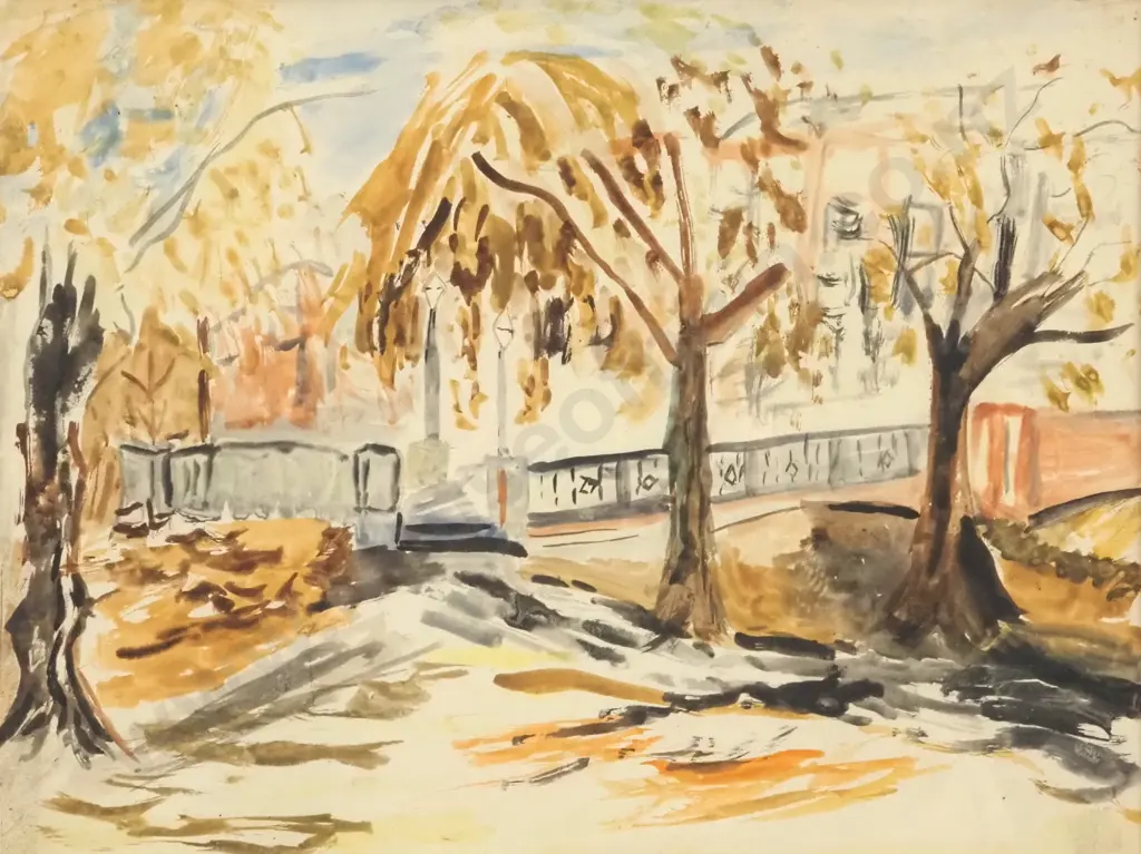 Unsigned. By the Avon, Christchurch NZ. Watercolour. Image 1++