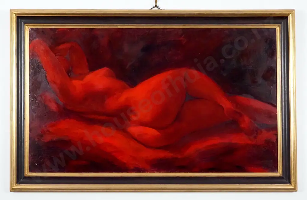 Philip Beadle. Nude in Red. Oil on Canvas. Image 1++