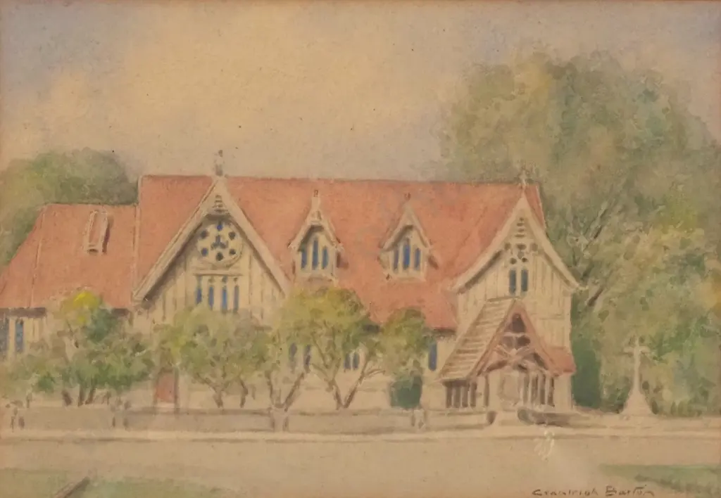 Cranleigh Barton. Chapel Scene. Watercolour. Image 1++