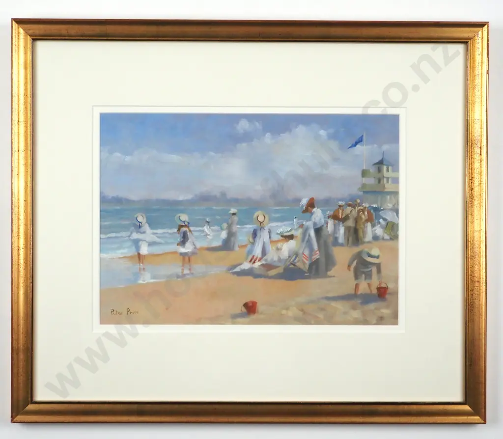 Peter Price. Day At The Beach. Oil on Board. Image 1++