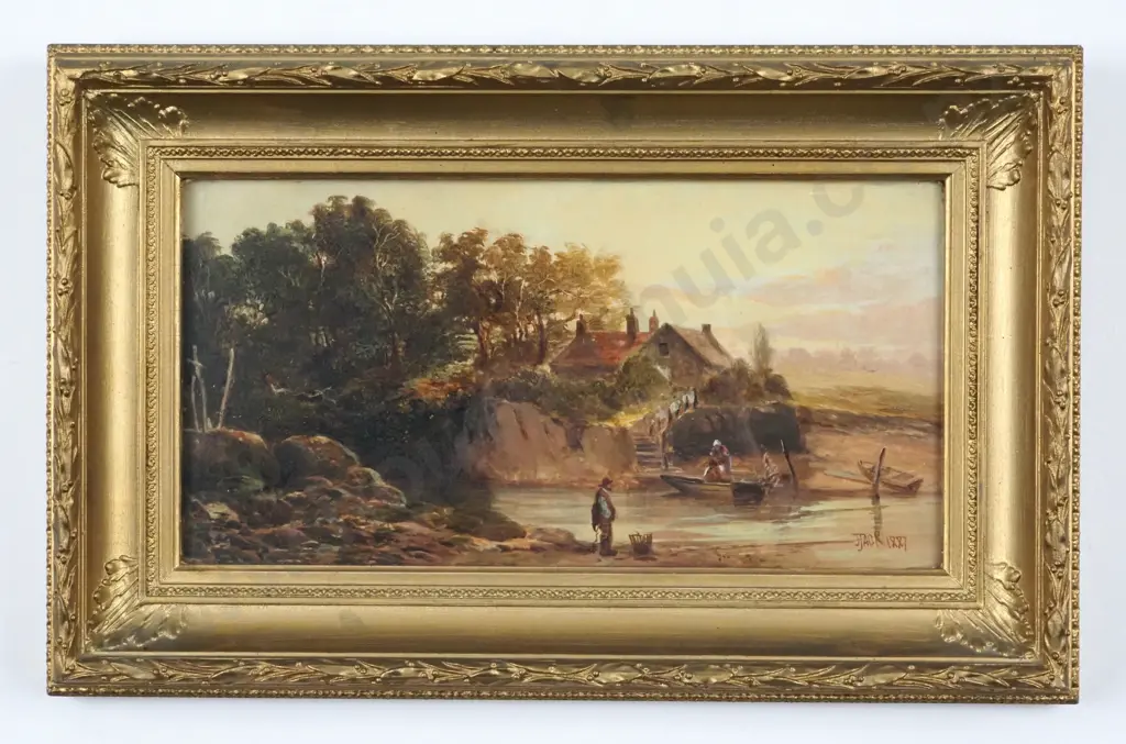 John Jack. 1887. Cottage by the River. Oil on Board. Image 1++