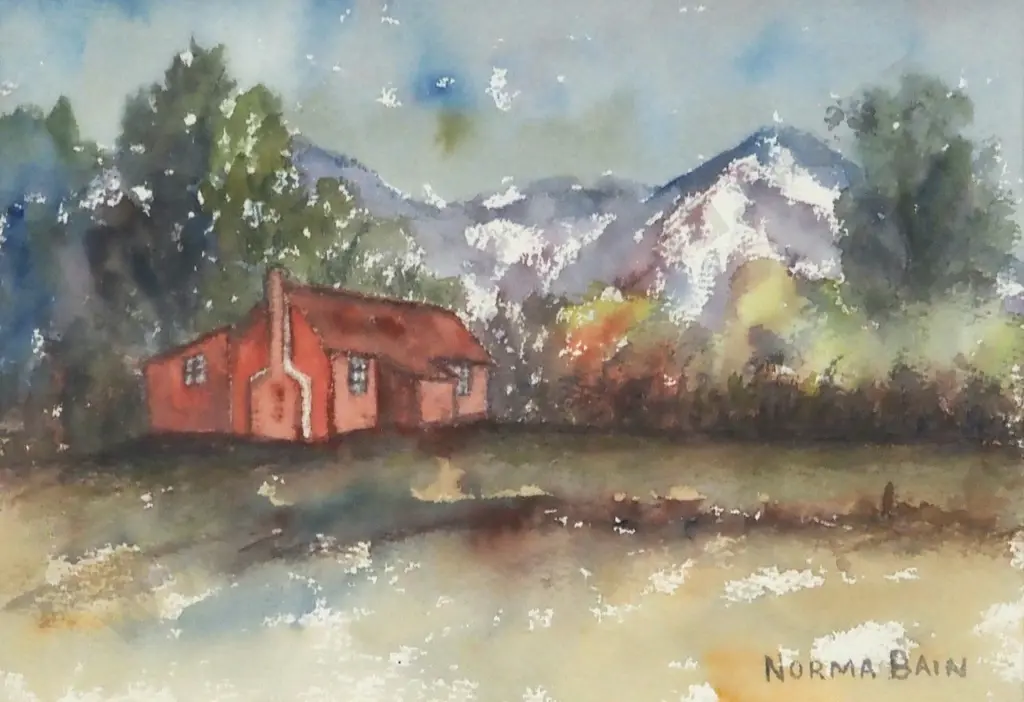 Norma Bain. Cottage, Castle Hill. Watercolour on Paper. Image 1++