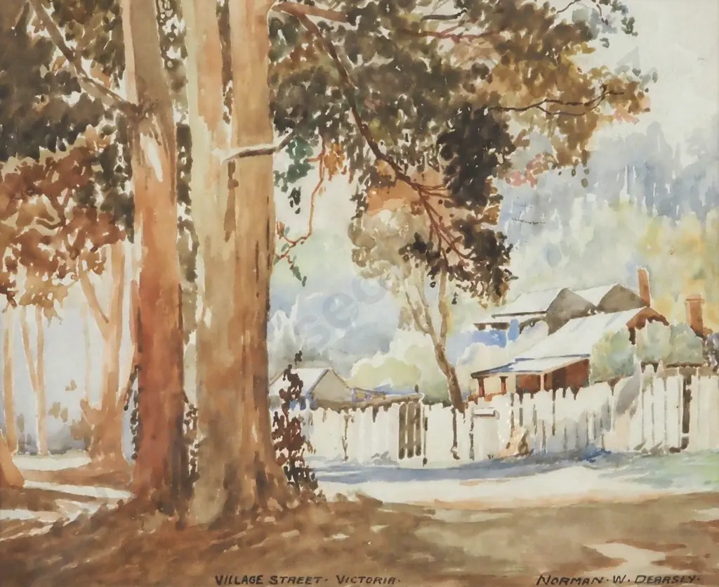 Norman Dearsly. 1995. Victoria Street Village. Watercolour. Image 1++