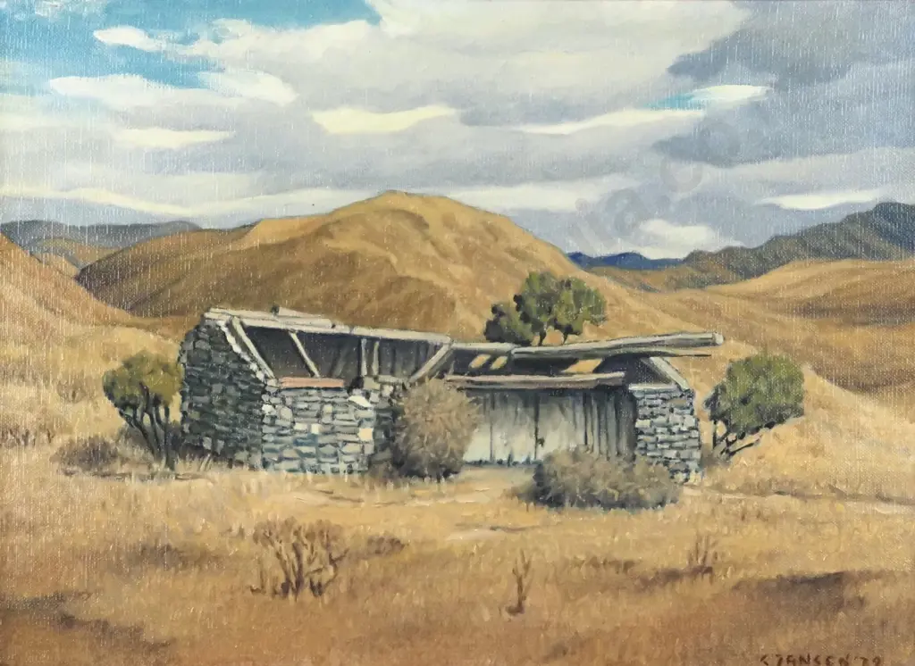 C Jansen. 1979. Abandoned High Country Cottage. Oil on Canvas. Image 1++