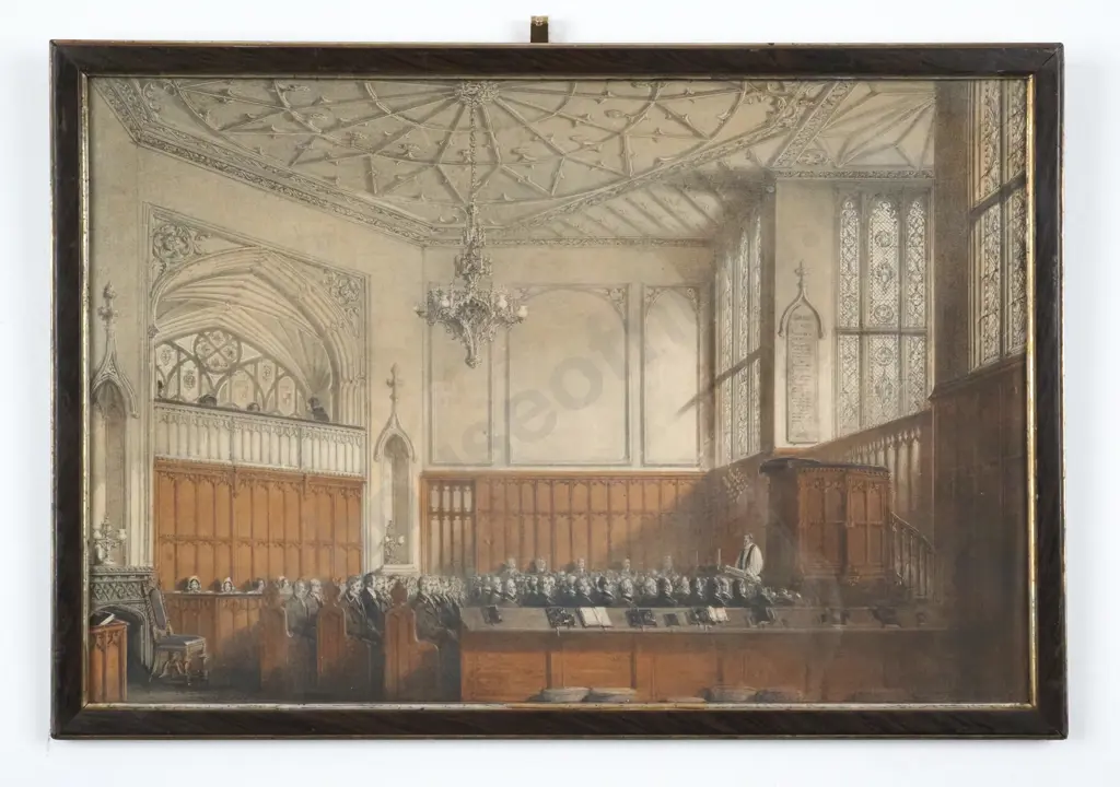 Private Chapel Windsor Castle England. Colour Lithograph. Image 1++