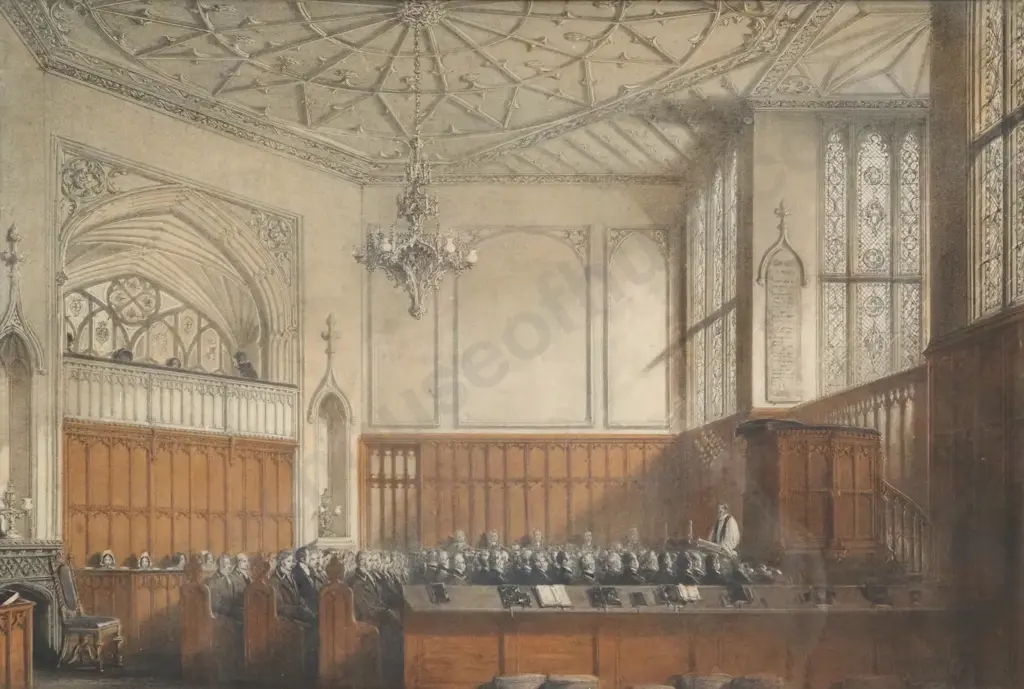 Private Chapel Windsor Castle England. Colour Lithograph. Image 1++