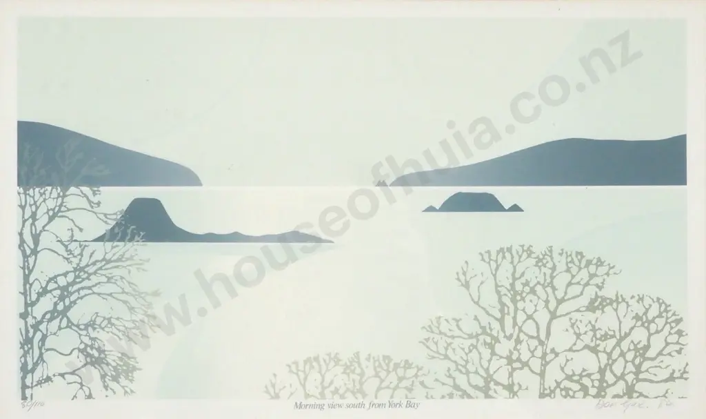 Don Gee. 1984. Morning View South from York Bay. Numbered Print 80/110. Image 1++