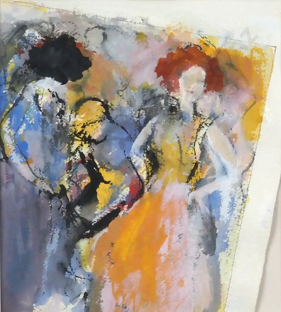 Jean Joyes.  Two Female Figures. Watercolour & Gouache on Paper. Image 1++