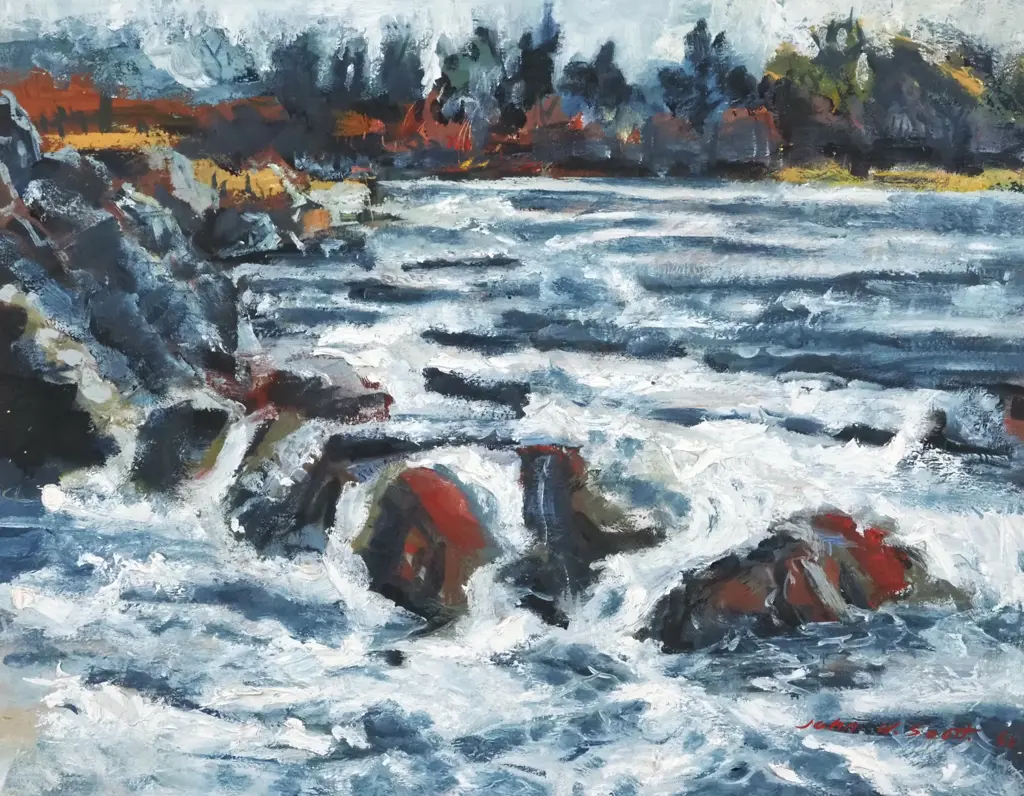 John W. Scott. 1984. Aftermath of a Three Day Deluge. Oil on Board. Image 1++