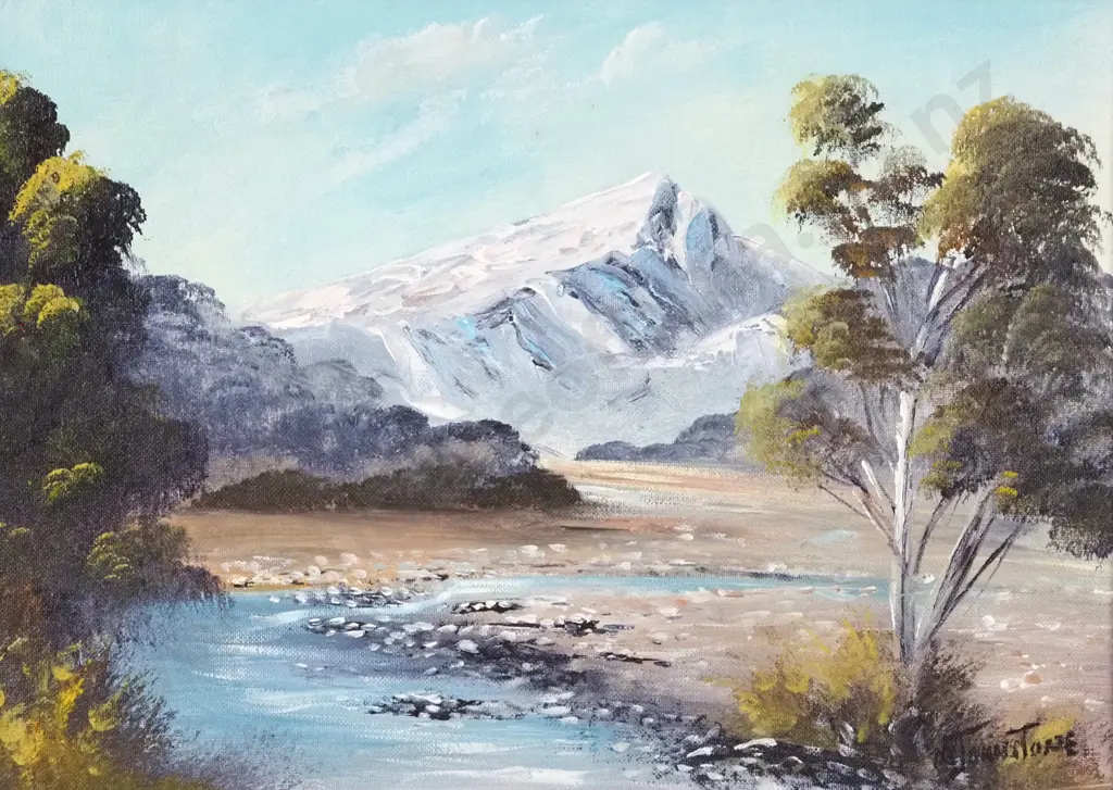 Ngarita Johnstone. At the Foot of the Alps. Oil on Board. Image 1++