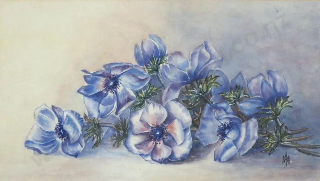 M. Still Life - Anemones. Watercolour. Image 1++