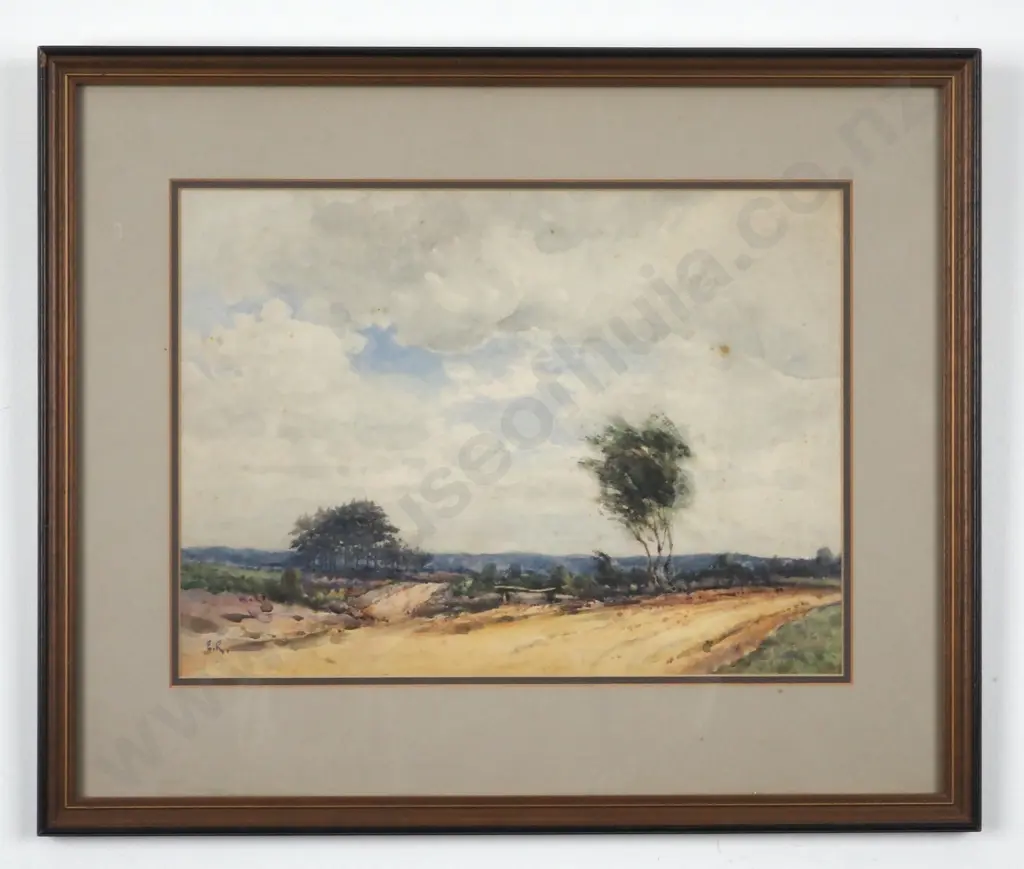 E.R. Landscape - Back Road in the Country. Watercolour. Image 1++