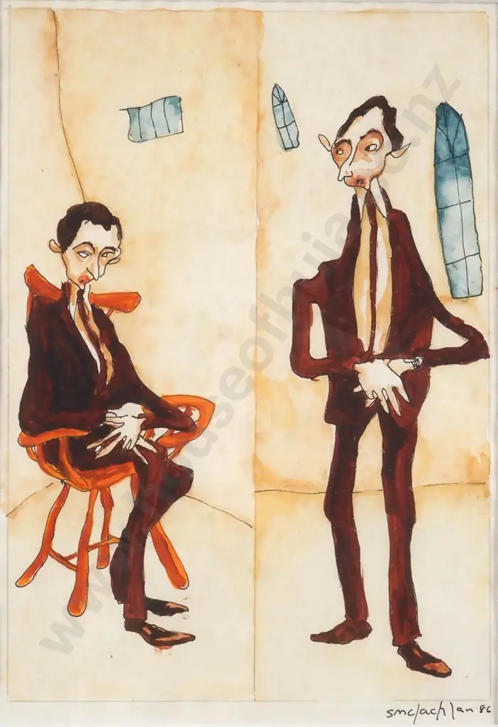 S McLachlan. 1986. Mr Bean. Watercolour on Paper. Image 1++