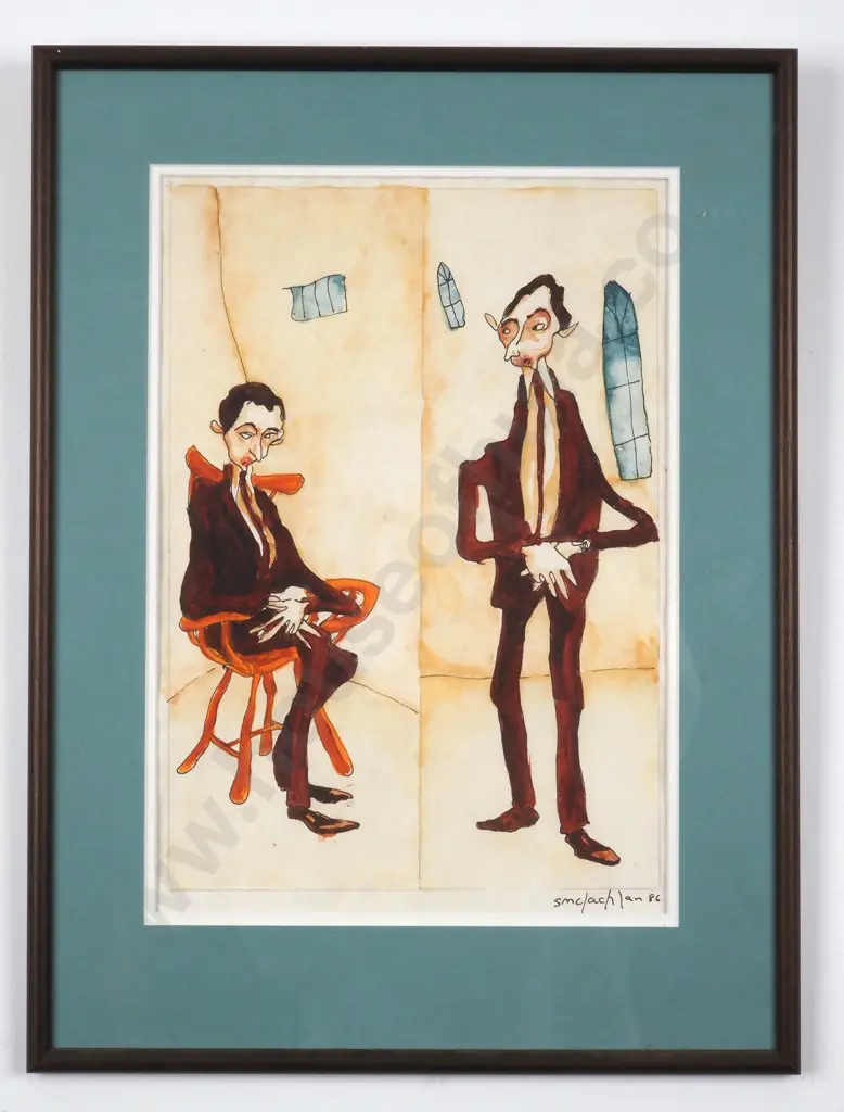 S McLachlan. 1986. Mr Bean. Watercolour on Paper. Image 1++